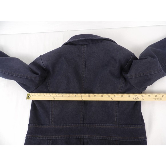 Andrew Marc Women's Long Denim Jacket Size Medium #2116 - Picture 3 of 7